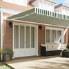 vidaXL Retractable Awning Retractable Green and White 600 x 350 cm