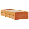 vidaXL Bookcase Bed without Mattress Wax Brown 100x200 cm Solid Wood Pine
