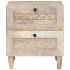vidaXL Bedside Cabinet 2 pcs Beige 40 x 33 x 46 cm Solid Acacia wood