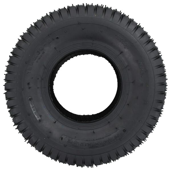vidaXL 4 Piece Wheelbarrow Tire and Inner Tube Set 15x6.00-6 4PR Rubber