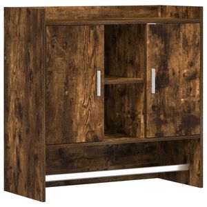 vidaXL Wall Shelf Wall-Mounted Smoked Oak 80 x 36 x 80 cm