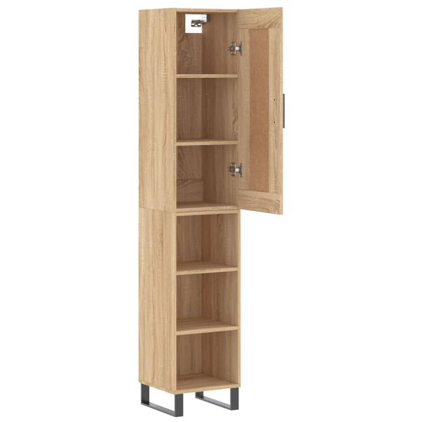 vidaXL Highboard Sonoma Oak 34.5x34x180 cm Engineered Wood