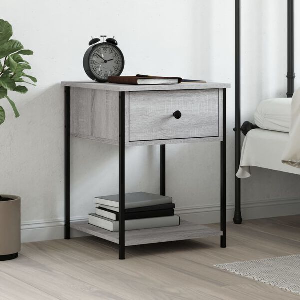 vidaXL Bedside Table Grey Sonoma 44x45x58 cm Engineered Wood