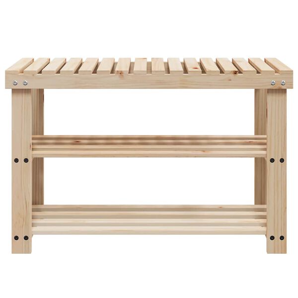 vidaXL 2-in-1 Shoe Rack with Bench Top Solid Fir Wood