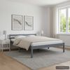 vidaXL Bed Frame without Mattress Grey Solid Pine Wood 120x200 cm
