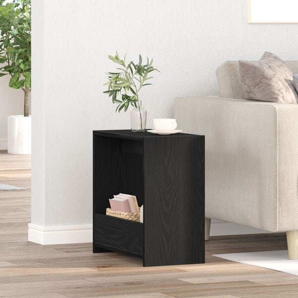vidaXL Side Table Black Oak 50 x 26 x 50 cm Engineered Wood