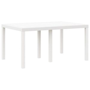 vidaXL Garden Dining Table White 150 x 100 x 73 cm Poly Rattan