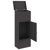vidaXL Parcel Drop Box with Storage Black 44.5 x 29 x 110.5 cm Steel