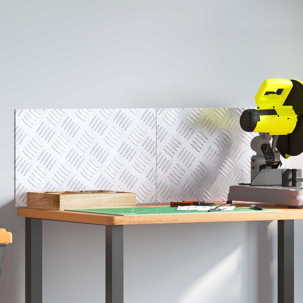 vidaXL Stair Tread Rectangular 2 pcs Silver 50 x 30 cm Aluminium