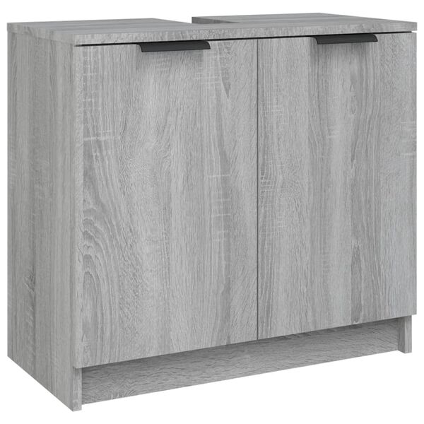 vidaXL Bathroom Cabinet Grey Sonoma 64.5x33.5x59 cm Engineered Wood
