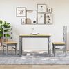 vidaXL 3 Piece Dining Set Panama Grey Solid Wood Pine