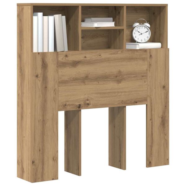 vidaXL Headboard Cabinet with Shelf Artisan Oak 100 x 19 x 103.5 cm