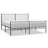 vidaXL Metal Bed Frame without Mattress with Footboard Black 183x213cm