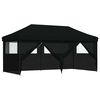 vidaXL Foldable Party Tent Pop-Up with 4 Sidewalls Black