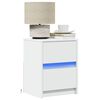 vidaXL Bedside Cabinet with LED Lights White Engineered Wood