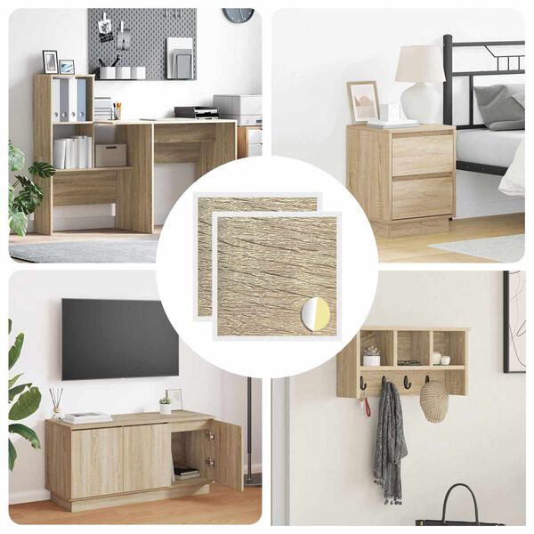 vidaXL Self-adhesive Screw Cover 2 pcs Sonoma Oak &Oslash; 20 x 0.5 mm