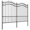 vidaXL Garden Fence with Spear Top Black 239x150 cm Powder-coated Steel