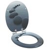 vidaXL Toilet Seat 2 pcs Grey 44 x 38 cm MDF board