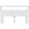 vidaXL Headboard Cabinet with LED White 160x17x102 cm