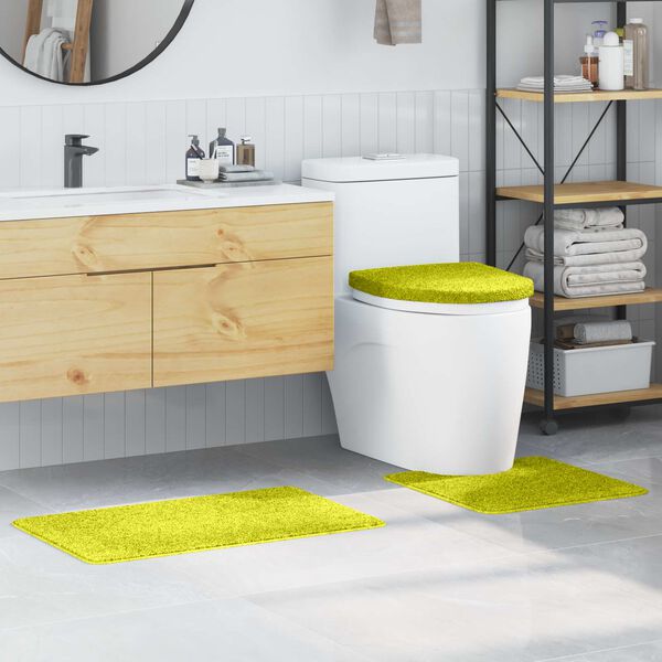 vidaXL Anti-slip Bath Mat Set 3 pcs Green PP