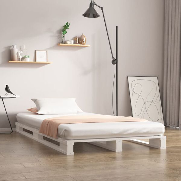 vidaXL Pallet Bed without Mattress White 90x200 cm Solid Wood