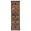 vidaXL Chest of Drawers Brown 35 x 30 x 110 cm Solid Teak Wood