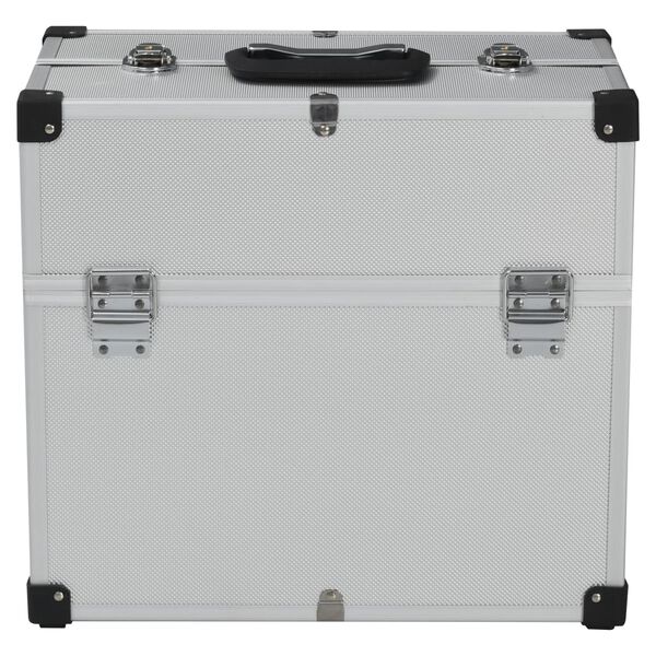 vidaXL Tool Case 38x22.5x34 cm Silver Aluminum
