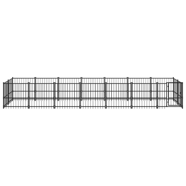 vidaXL Outdoor Dog Kennel Steel 13.14 m²