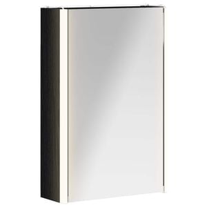 vidaXL Bathroom Mirror Cabinet Black Oak 33 x 11.5 x 50 cm