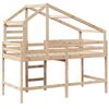 vidaXL Loft Bed with Ladder and Roof without Mattress 90x190 cm Single