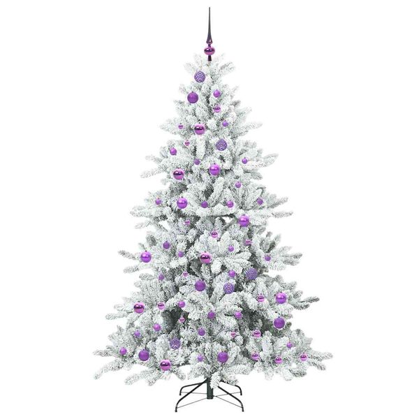 vidaXL Artificial Hinged Christmas Tree with 300 LEDs 180 cm PVC