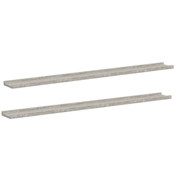 vidaXL Wall Shelves 2 pcs Concrete Grey 115x9x3 cm