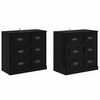 vidaXL Sideboards 2 pcs Black Oak 70 x 35.5 x 67.5 cm Engineered Wood