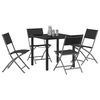 vidaXL Garden Dining Set Folding 5 pcs Black Powder-Coated Steel