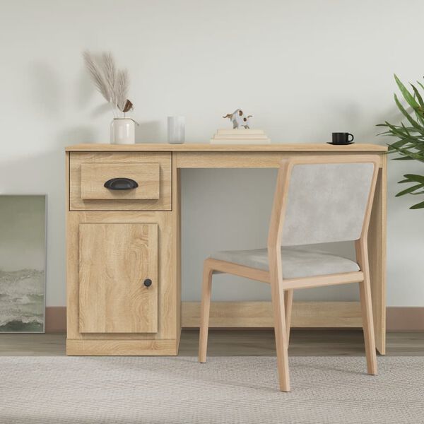vidaXL Desk with Drawer Sonoma Oak 115x50x75 cm Engineered Wood