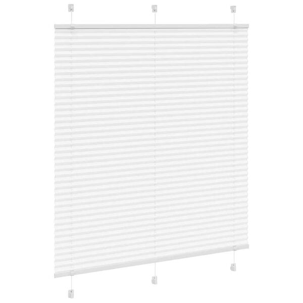 vidaXL Pleated Blind White 120x100 cm Fabric Width 119.4 cm Polyester