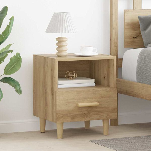 vidaXL Bedside Cabinet with Drawer 2 pcs Artisan Oak 40 x 35 x 47 cm