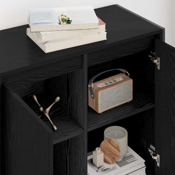 vidaXL Side Cabinet Black Oak 79 x 36 x 75 cm Engineered Wood