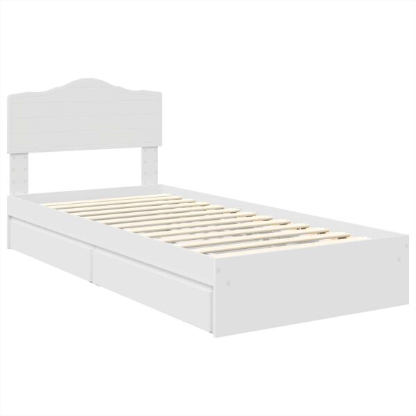 vidaXL Storage Bed with Headboard White 75 x 190 cm Engineered Wood