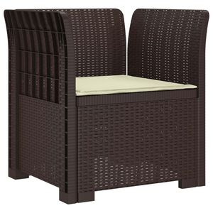 vidaXL 1-Seater Armchair with Cushion Rattan Look PP Brown
