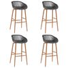vidaXL Bar Chair | Set of 4 | Grey | PP, Metal | Standard | Durable | Bar Chair