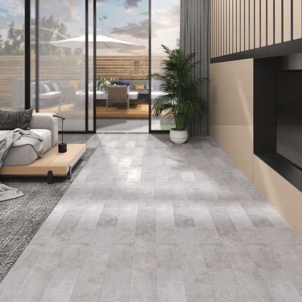 vidaXL PVC Flooring Planks 5.02 m&sup2; 2 mm Self-adhesive Earth Grey