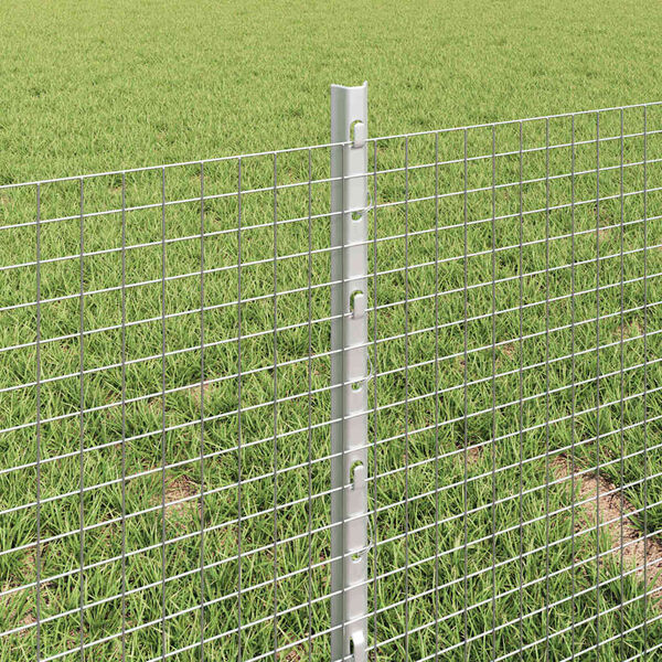 vidaXL Fence with Post Silver 0.4 x 50 m Steel
