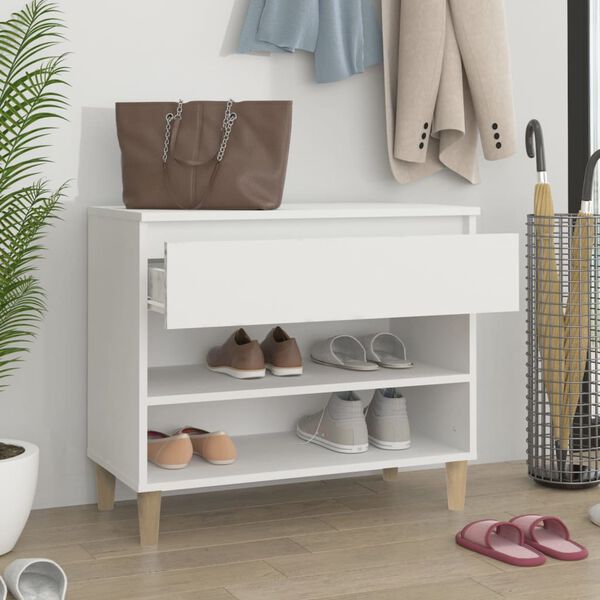 vidaXL Shoe Cabinet White 70x36x60 cm Engineered Wood
