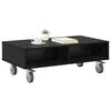 vidaXL Side Table with Wheels Black Oak 90 x 50 x 30 cm