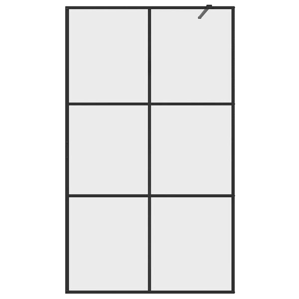 vidaXL Walk-in Shower Wall with Clear ESG Glass 115x195 cm Black