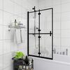 vidaXL Folding Shower Enclosure ESG 100x140 cm Black