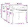 vidaXL High Sleeper Bed without Mattress White 75x190 cm Small Single Solid Wood Pine