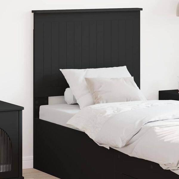 vidaXL Headboard with Headboard Black Oak 75 cm Engineered wood