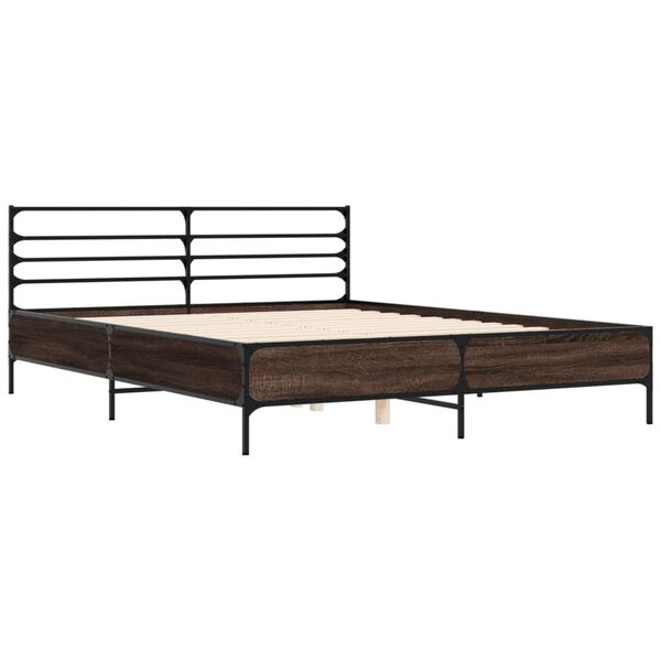vidaXL Bed Frame without Mattress Smoked Oak 160x200 cm